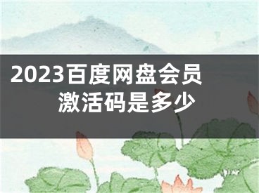 2023百度网盘会员激活码是多少