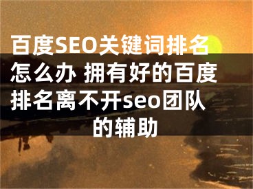 百度SEO关键词排名怎么办 拥有好的百度排名离不开seo团队的辅助