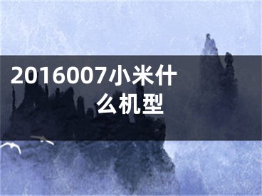 2016007小米什么机型