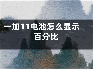 一加11电池怎么显示百分比