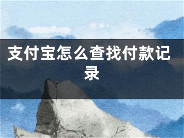 支付宝怎么查找付款记录