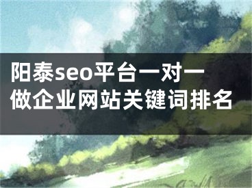 阳泰seo平台一对一做企业网站关键词排名