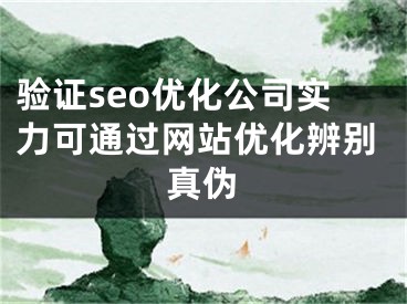 验证seo优化公司实力可通过网站优化辨别真伪