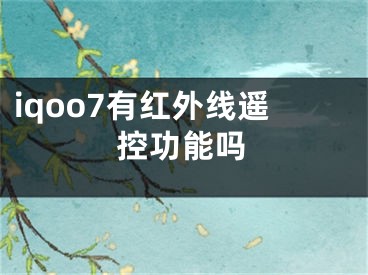 iqoo7有红外线遥控功能吗