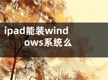 ipad能装windows系统么