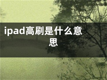 ipad高刷是什么意思