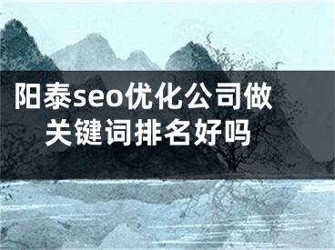 阳泰seo优化公司做关键词排名好吗 