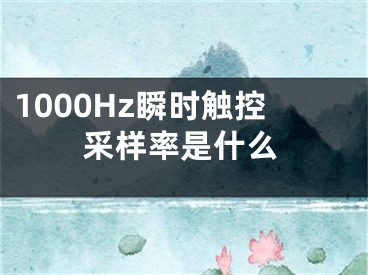 1000Hz瞬时触控采样率是什么