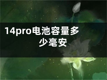 14pro电池容量多少毫安