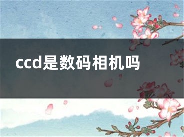 ccd是数码相机吗