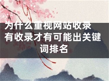 为什么重视网站收录 有收录才有可能出关键词排名
