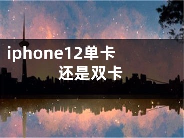 iphone12单卡还是双卡