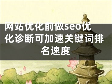 网站优化前做seo优化诊断可加速关键词排名速度