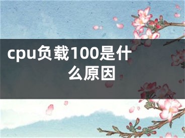 cpu负载100是什么原因