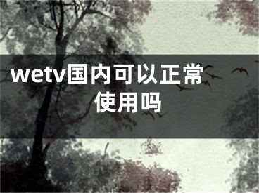 wetv国内可以正常使用吗