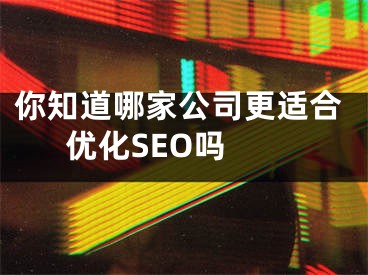 你知道哪家公司更适合优化SEO吗 