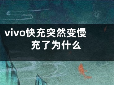 vivo快充突然变慢充了为什么