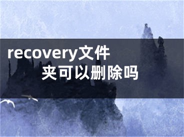 recovery文件夹可以删除吗