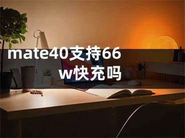 mate40支持66w快充吗