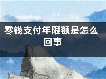 零钱支付年限额是怎么回事