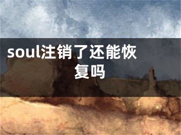 soul注销了还能恢复吗