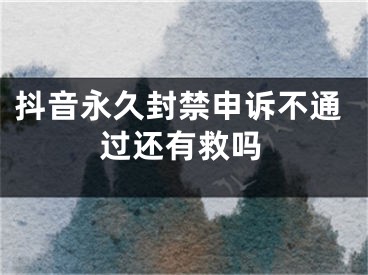 抖音永久封禁申诉不通过还有救吗