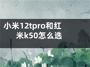 小米12tpro和红米k50怎么选