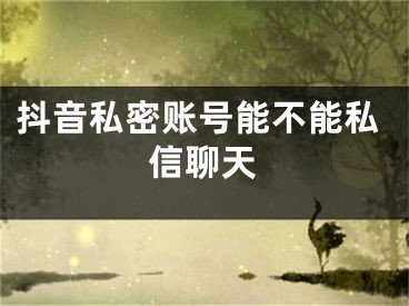 抖音私密账号能不能私信聊天