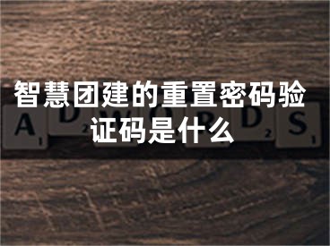 智慧团建的重置密码验证码是什么