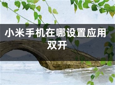 小米手机在哪设置应用双开