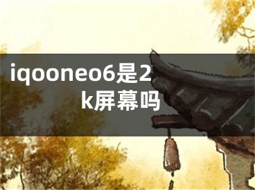 iqooneo6是2k屏幕吗