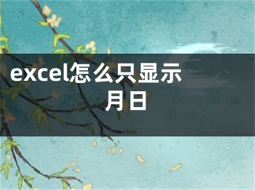 excel怎么只显示月日