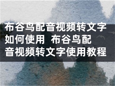 布谷鸟配音视频转文字如何使用  布谷鸟配音视频转文字使用教程