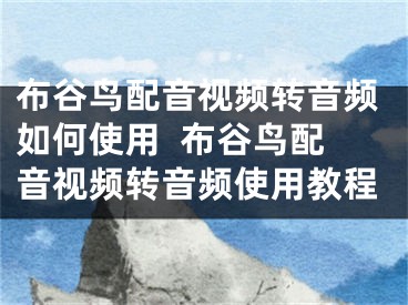 布谷鸟配音视频转音频如何使用  布谷鸟配音视频转音频使用教程