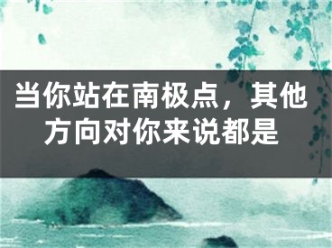 当你站在南极点，其他方向对你来说都是