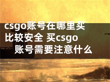 csgo账号在哪里买比较安全 买csgo账号需要注意什么