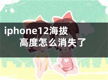 iphone12海拔高度怎么消失了