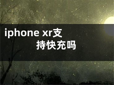 iphone xr支持快充吗