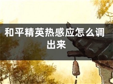 和平精英热感应怎么调出来