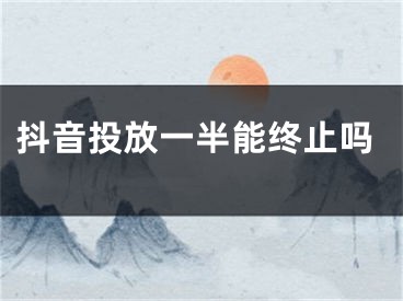 抖音投放一半能终止吗