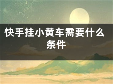 快手挂小黄车需要什么条件