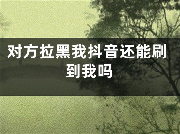 对方拉黑我抖音还能刷到我吗