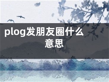 plog发朋友圈什么意思