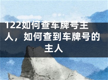 122如何查车牌号主人，如何查到车牌号的主人