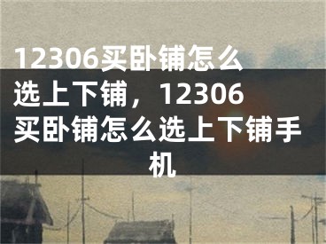 12306买卧铺怎么选上下铺，12306买卧铺怎么选上下铺手机