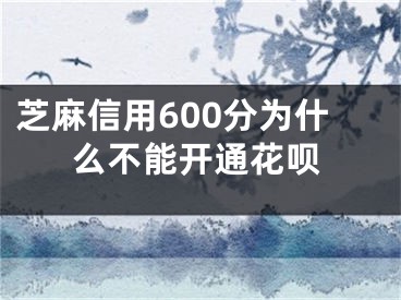 芝麻信用600分为什么不能开通花呗