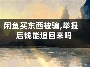 闲鱼买东西被骗,举报后钱能追回来吗