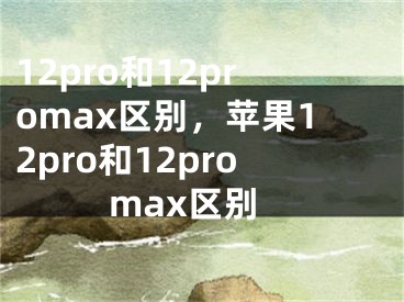 12pro和12promax区别，苹果12pro和12promax区别