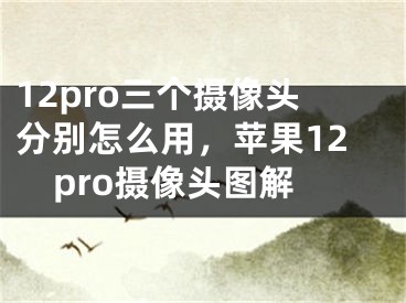 12pro三个摄像头分别怎么用，苹果12pro摄像头图解