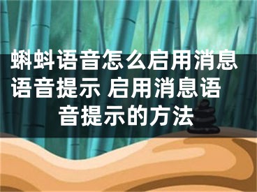 蝌蚪语音怎么启用消息语音提示 启用消息语音提示的方法